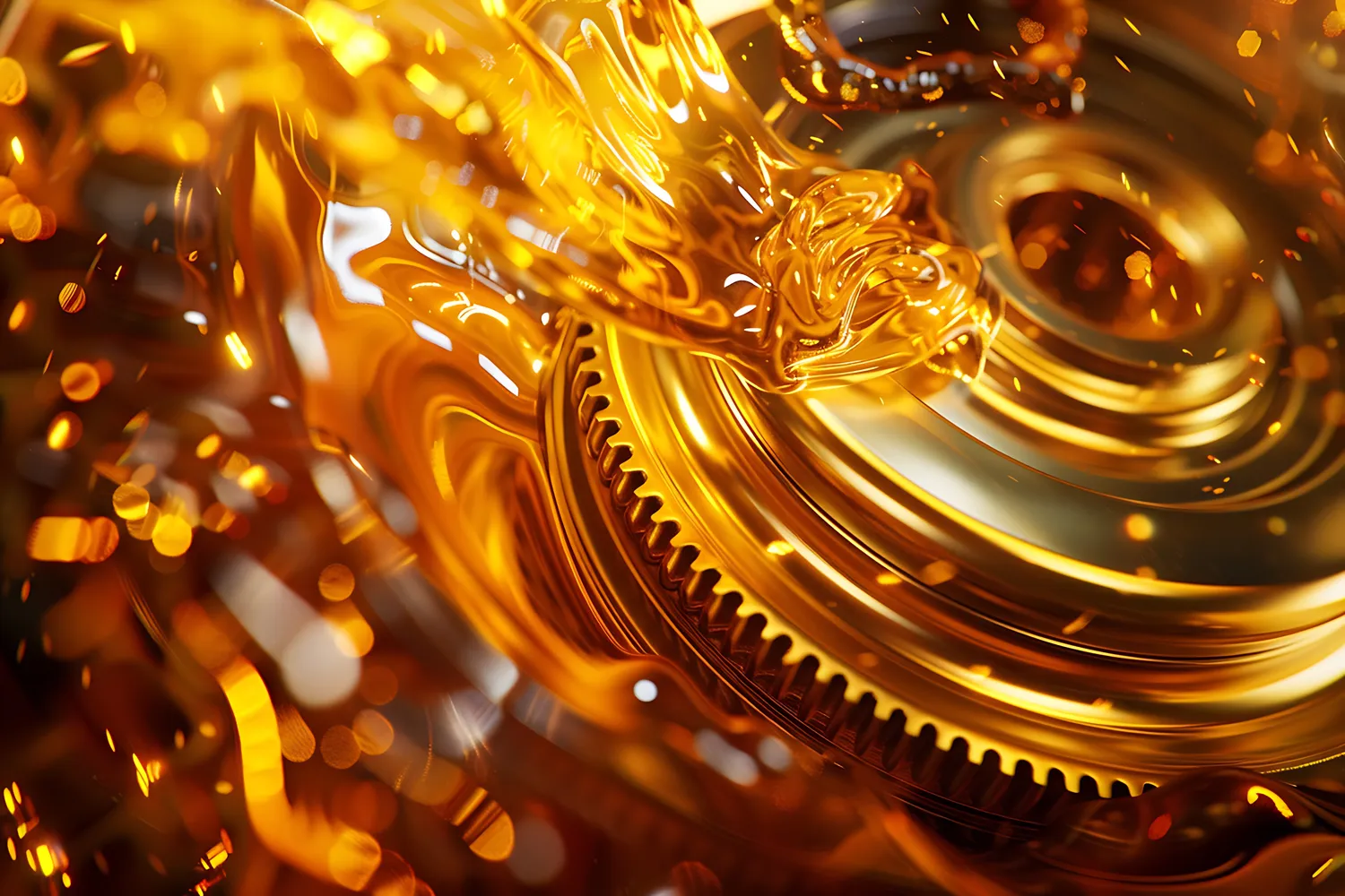 Engranaje metálico dorado